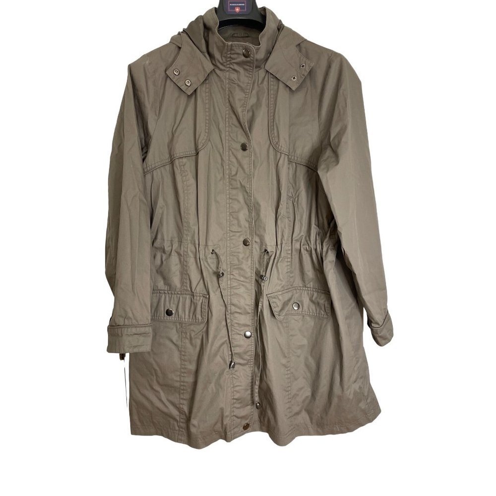 M&S Collection Khaki Green Hooded Weather Resistant Jacket Sz 22